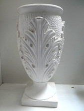 HEAVY EMBOSSED LEAF POT URN VASE JARDINEER PLANTER ART NOUVEAU DECO STYLE