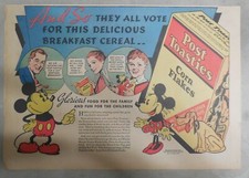 Post Cereal Ad: Walt Disney Mickey Mouse Cut-Outs ! 1934 Size: 11 x 15 inches