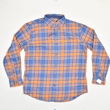 NEW Izod Men's Button Down Shirt Plaid Cotton Multicolor Size L Soft Flannel