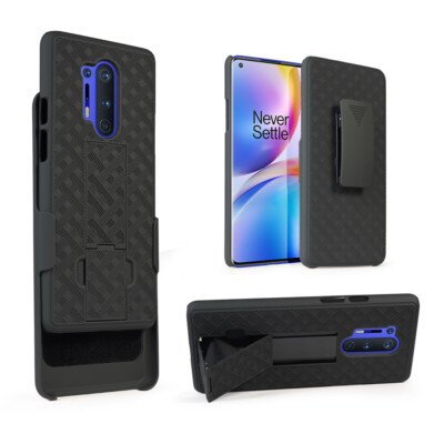 For OnePlus 8 Pro Belt Clip Holster Case with Tempered Glass Screen Protector