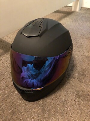 Auboa Matte Black Large Motorcycle Helmet