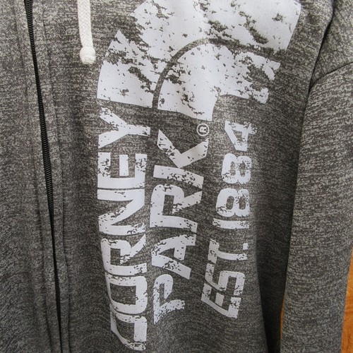 Men's L Gray DORNEY PARK Hoodie Sweatshirt Cedar Fair Pockets Full Zip Est 1884 - Picture 2 of 14