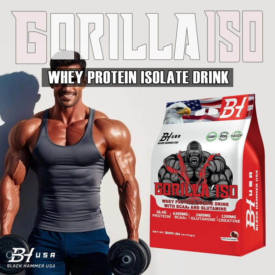 Proteine ​​del siero di latte isolate 5 kg 2 kg | Alta resistenza isolata pura | Black Hammer USA - Immagine 2 di 4