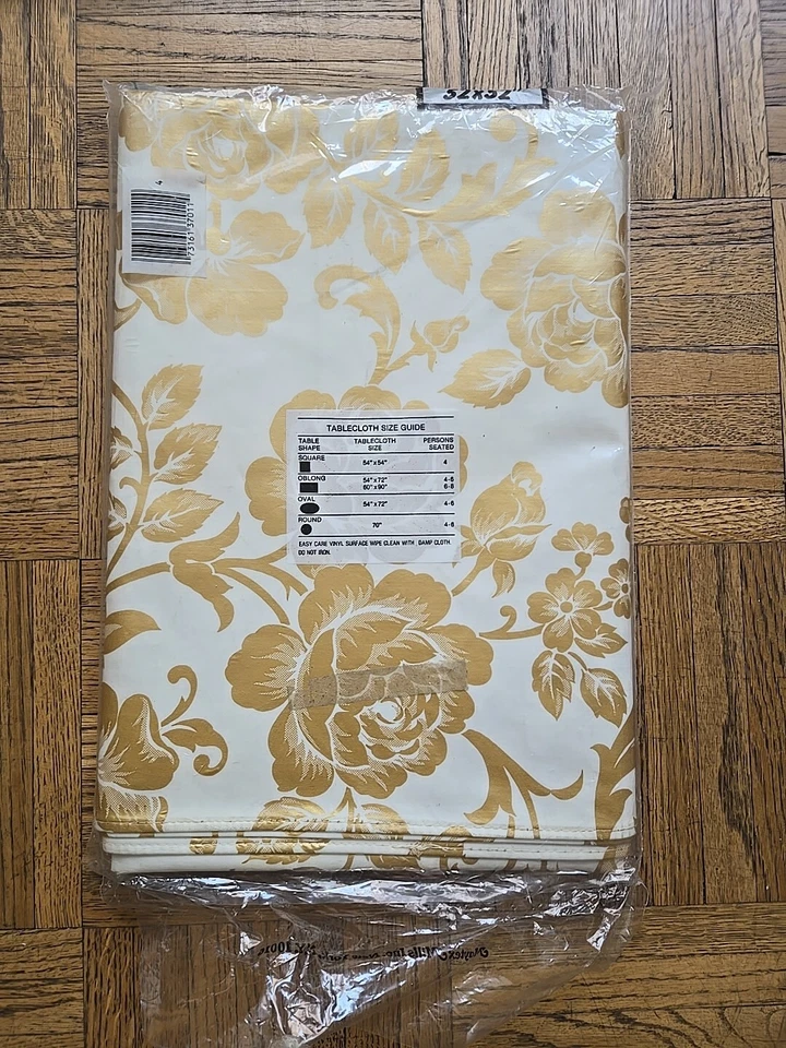 Mantel Vintage Maytex Mills Vinilo Hoja de Oro Diseño 52X52 Interior Exterior Nuevo Foto 3 de 4