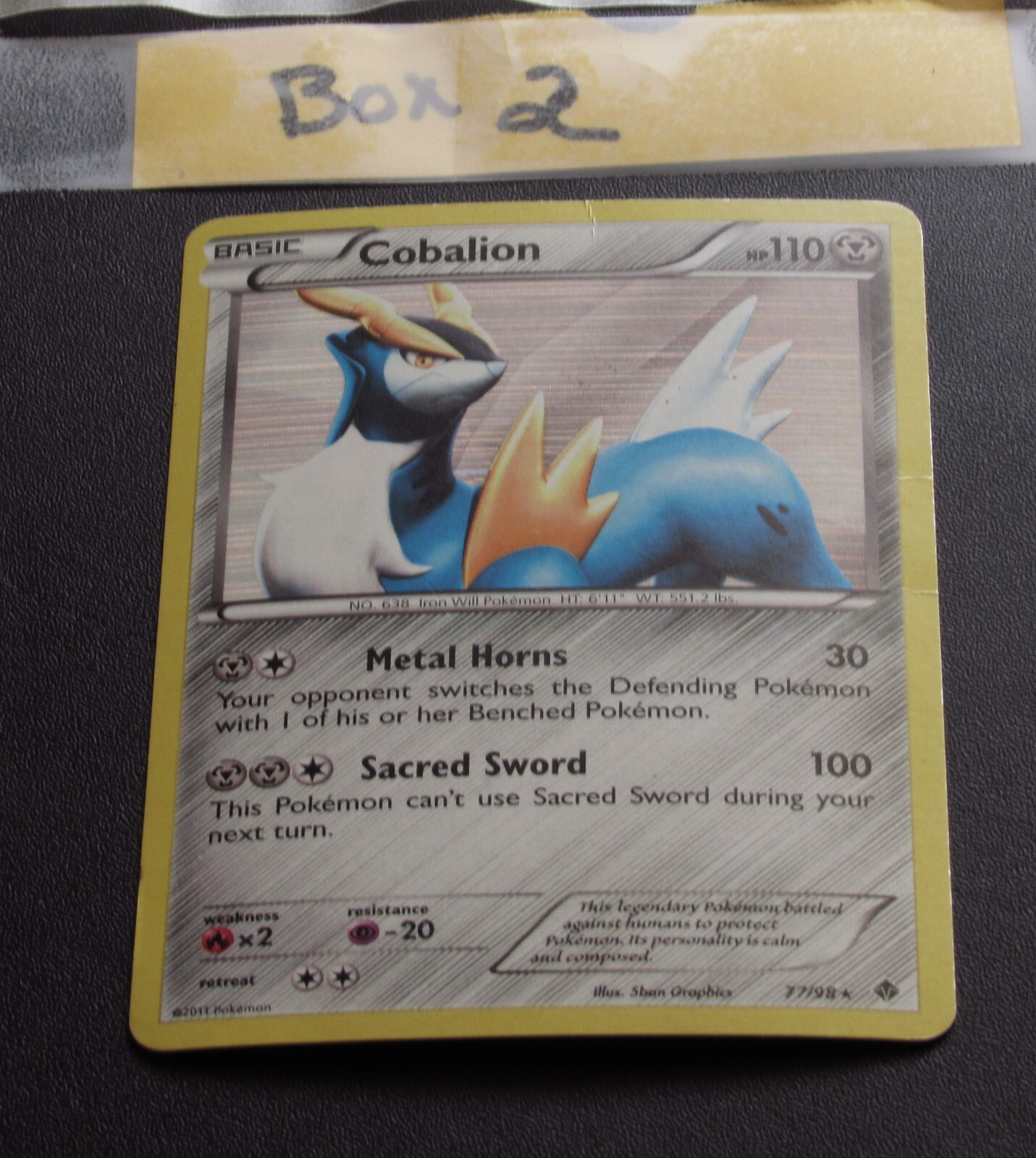 Pokémon Card - Cobalion - 77/98 - Emerging Powers-NM
