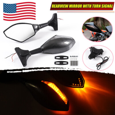 Motorcycle LED Turn Signal Rearview Mirrors For Honda CBR900RR