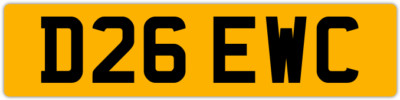 DREW   ANDREW DREWS NEAT OLD 3x3 PRIVATE REGISTRATION CAR NUMBER PLATE D26 EWC