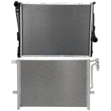 Radiator & AC Condenser Cooling Kit For 2001-2005 BMW 325Ci 325i 03-08 BMW Z4 l6
