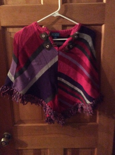 Girl s The Children s Place Pink & Purple Striped Cape Size Large 10/12