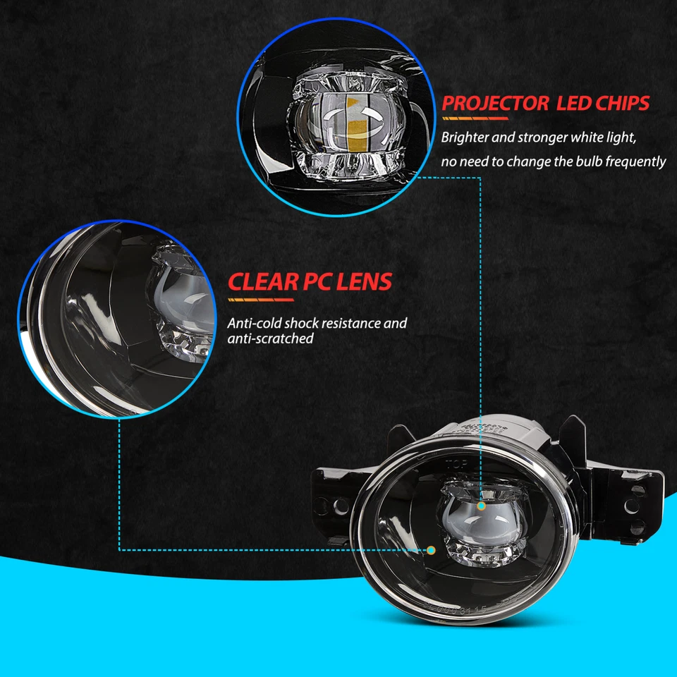 Fog Lights for 07-18 Nissan Altima / 07-14 Maxima/ 04-19 Sentra with Led Bulbs - Image 4 of 4