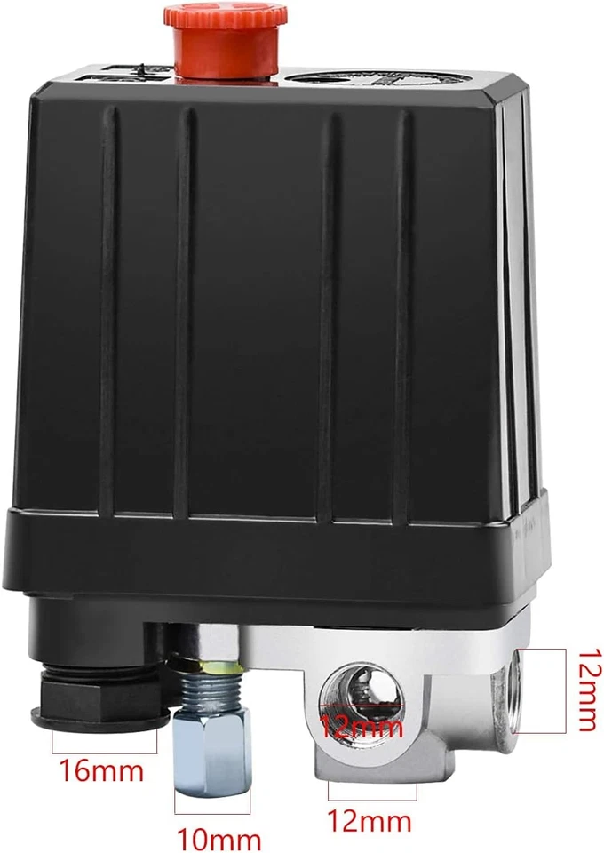 Pressostat De Compresseur D'Air Avec 4 Ports 90-125 PSI 240 V Filetage 12 MM - Photo 4/4