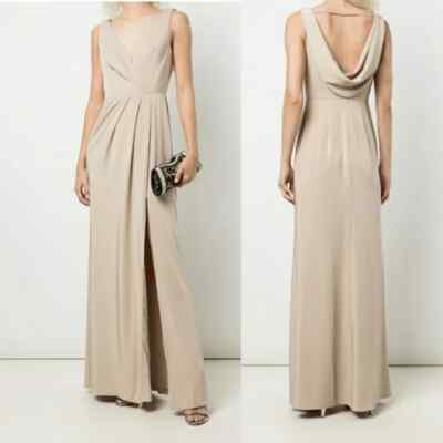 Marchesa Notte Bridesmaids Champagne Cowl Back Gown Size 10 $270