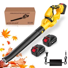 Upgraded Cordless Leaf Blower 540CFM Handheld Electric Leaf Blower With 2Battery