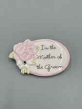 Pink Floral Mother Of The Groom Wedding Lapel Pin Brooch