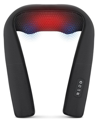 Nekteck Vibrating Neck and Back Massager with Soothing Heat, Electric Deep Ti