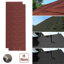 18pcs Asphalt Roof Felt Tiles Set Shingles Sheds Log Cabins Panel for 2.61sqm