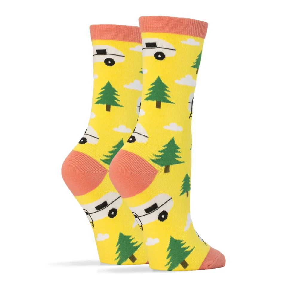 Oooh Yeah Yellow Trailer Park Womens Crew Socks OSFM Size 9-11 Gift Her - Image 3 of 4