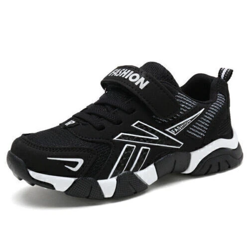 Kinder Jungen Trainer Leichte Casual Shock Laufschuhe Strap Sport Absorbierend - Bild 8 von 38