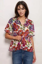 Johnny Was Calanthe High Low Empire Waist Top R10124