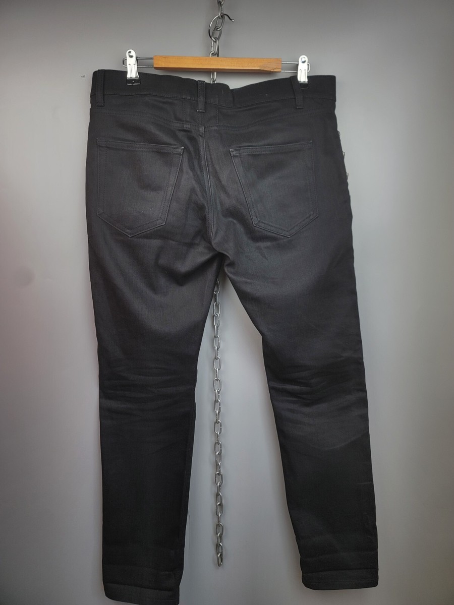 Saint Laurent Hedi Slimane D02 5 Zip Denim Jeans Pants Black Mens
