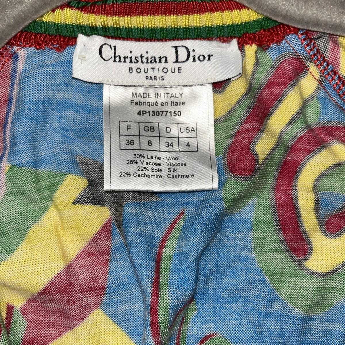 Vintage CHRISTIAN DIOR BY JOHN GALLIANO RASTA MANIA KNIT ZIP Vintage CHRISTIAN DIOR BY JOHN GALLIANO RASTA MANIA KNIT ZIP