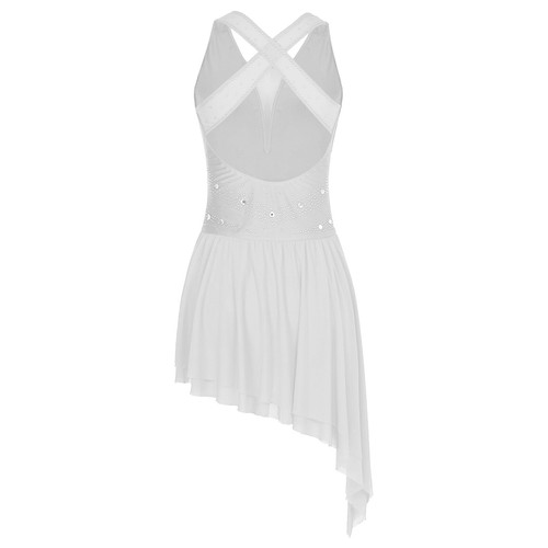 Womens V Neck Lyrical Dance Costume Cross Back Modern Contemporary Dance Dress - Picture 55 of 67