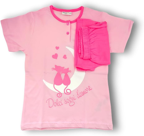 Pigiama Bambina Corto Estivo in Cotone Leggero Estate - Foto 5 di 12