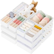 Drawer Organizer Clothes, 21 Pack Dresser Organizer for Baby 21PACK White
