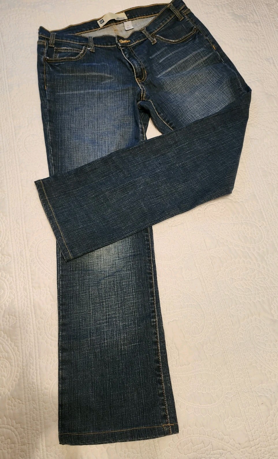 Women Gap Skinny Stretch Denim Jeans Size 12 Gold Accent Trim