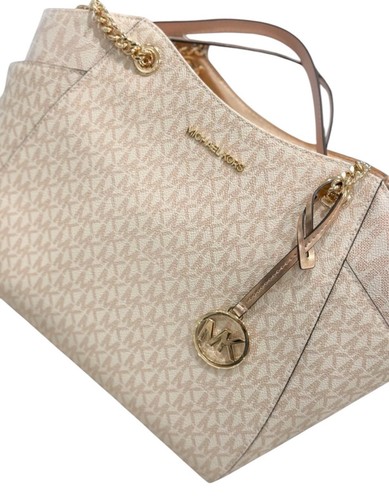 BOLSO DE MANO MICHAEL KORS JET SET VIAJE CADENA DE HOMBRO GRANDE MK ORO ROSA - Imagen 13 de 13