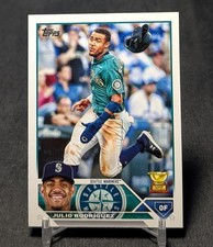 Julio Rodriguez Rookie Cup 2023 Topps Series 1 Card #330 Seattle Mariners. rookie card picture