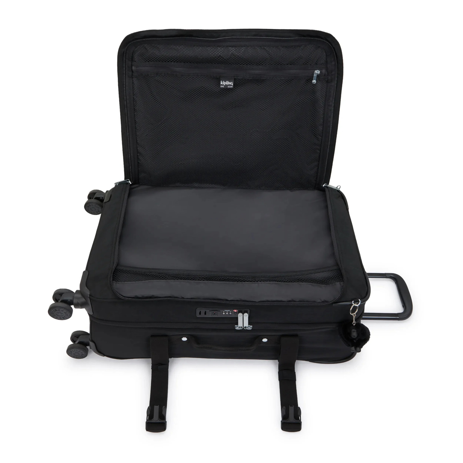 Kipling Spontaneous Medium Rolling Luggage Black Noir