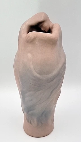 Vintage Van Briggle Lorelei Dusty Rose With Blue Mottling Mermaid/Siren Vase