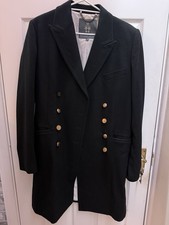 Bolongaro Trevor Black Wool Blend Double-Breasted Coat Size S