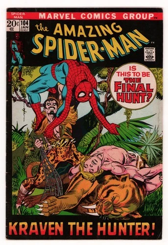 Amazing Spider-Man #104 KRAVEN SAVAGE LAND GIL KANE Bronze Age Marvel 1972 VG+
