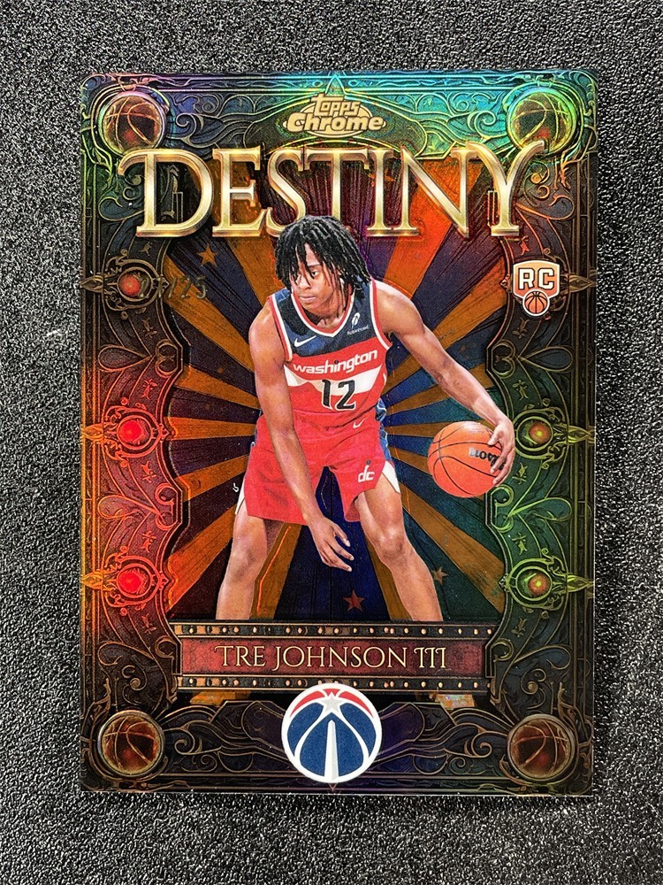 2025-26 Topps Chrome Tre Johnson III Destiny Orange Refractor Rookie RC /25