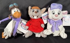NWT Disney Store Mini Bean Bag Plush The Rescuers-Bernard, Miss Bianca  Orville