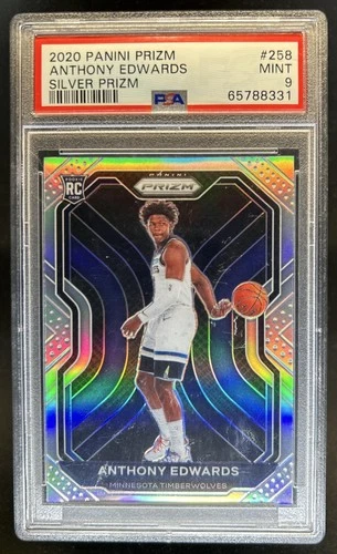 2020-21 Panini Prizm Anthony Edwards RC Silver Prizm #258 Timberwolves PSA 9