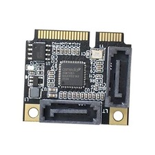 Mini PCI-E PCI Express to SATA 3.0 Dual Ports Adapter Black Mini-PCIE to 2 SATA