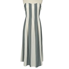Madewell XS Striped Maxi Dress Gray White Sleeveless Camisole Linen Blend - AC