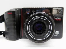 MINOLTA AF-Tele Auto Focus 35mm Film Point & Shoot Camera - TESTED
