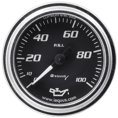 Equus E7244, One Oil Pressure Gauge 7000 Classic Series 0-100 psi 2 in Dia Analo