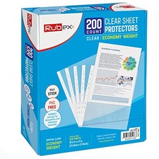 Rubex Sheet Protectors 8.5 x 11 inch Clear Page Protectors Assorted Sizes