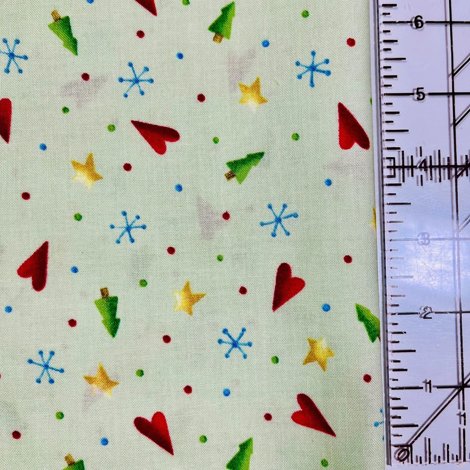 Connecting Threads Snowed Inn Collection GREEN Fabric 4 PACK MaryJo Tuttle 2014 - Image 3 of 4