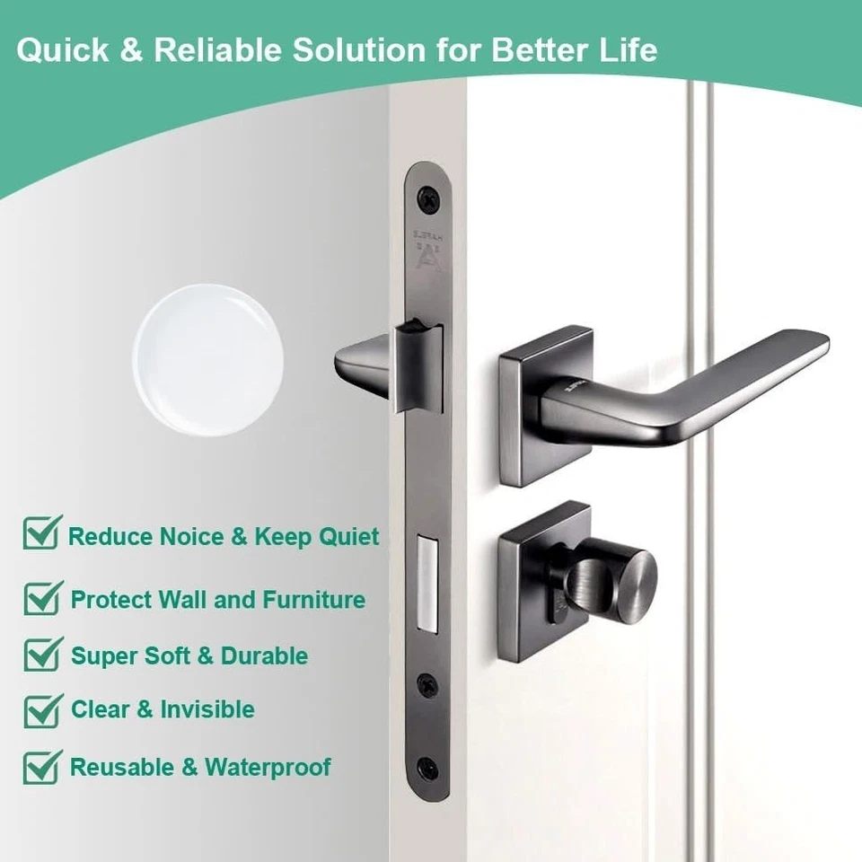 Protectores de pared de silicona para tapón de puerta de 6 piezas - almohadillas protectoras de perilla autoadhesivas Foto 2 de 4