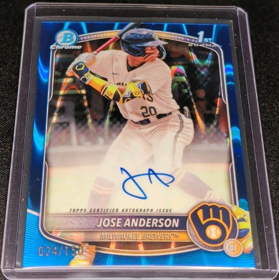 2025 Bowman Chrome - Prospect Autographs Jose Anderson #CPA-JA Blue Raywave /150