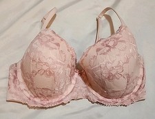 Victorias Secret Lined Demi Bra size 36DD Pink Floral Lace Body by Victoria
