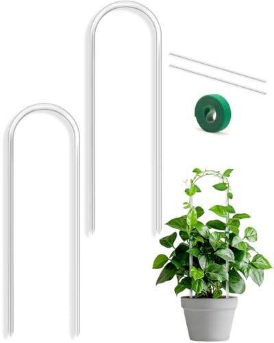4Pack U-Shaped Acrylic Trellis for Climbing Plants Indoor, 16inch Small Hoya