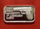 Solid Silver Ingot, 1 Gram Don’t Tread On Second Amendment Right, .999 Pure!