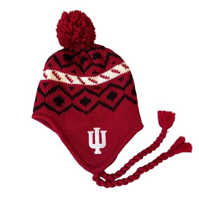 Adidas Indiana University Hoosiers Knit Peruvian Earflap Beanie Hat Red OSFM IU